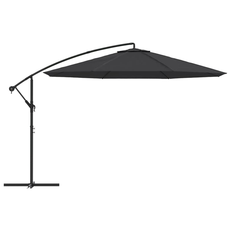 Load image into Gallery viewer, Vidaxl zweefparasol met aluminium paal 350 cm zwart