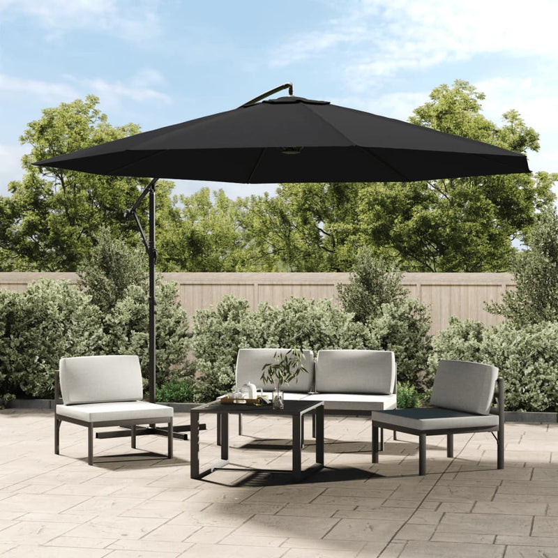 Load image into Gallery viewer, Vidaxl zweefparasol met aluminium paal 350 cm zwart