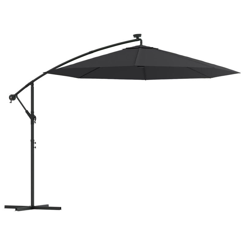 Load image into Gallery viewer, VidaXL Zweefparasol met LED en stalen paal 300 cm zwart