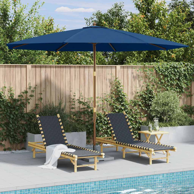 Load image into Gallery viewer, Vidaxl parasol met houten paal 350 cm blauw
