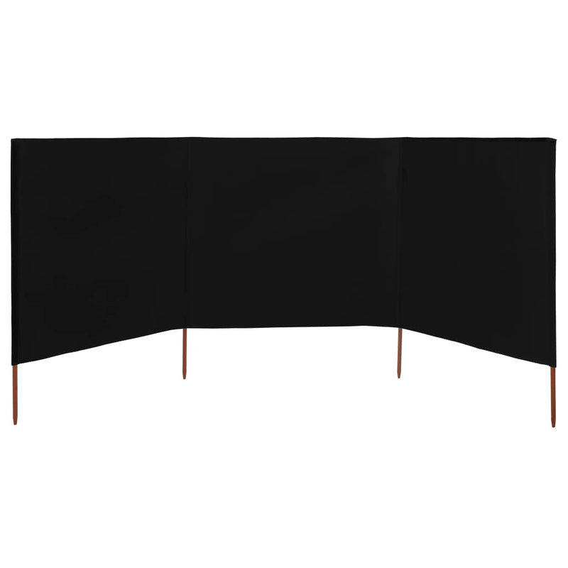 Load image into Gallery viewer, Vidaxl windscherm 3-panelen 400x160 cm stof zwart
