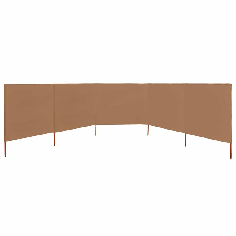 Load image into Gallery viewer, Vidaxl windscherm 5-panelen 600x80 cm stof taupe