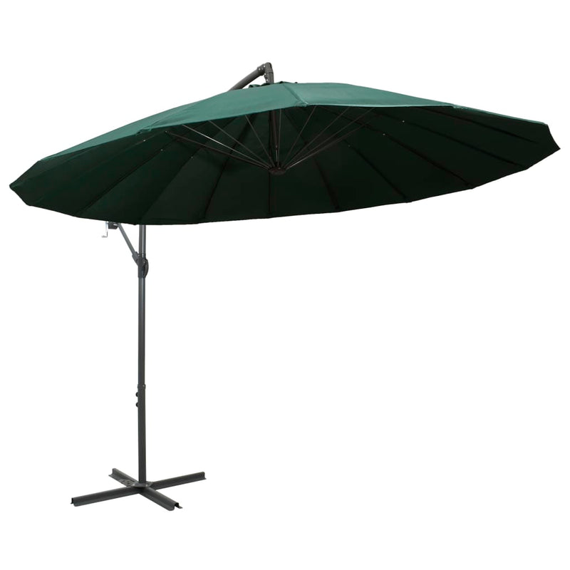 Afbeelding laden in galerijviewer, Vidaxl zweefparasol met aluminium paal 3 m groen