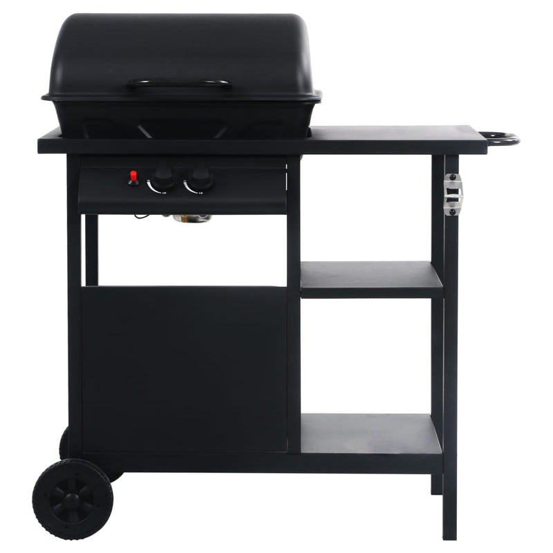 Load image into Gallery viewer, Vidaxl gasbarbecue met 3-laags zijtafel zwart