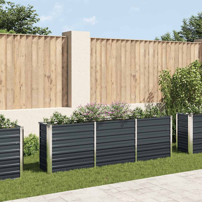 Load image into Gallery viewer, Vidaxl plantenbak verhoogd 240x40x77 cm gegalvaniseerd staal antraciet