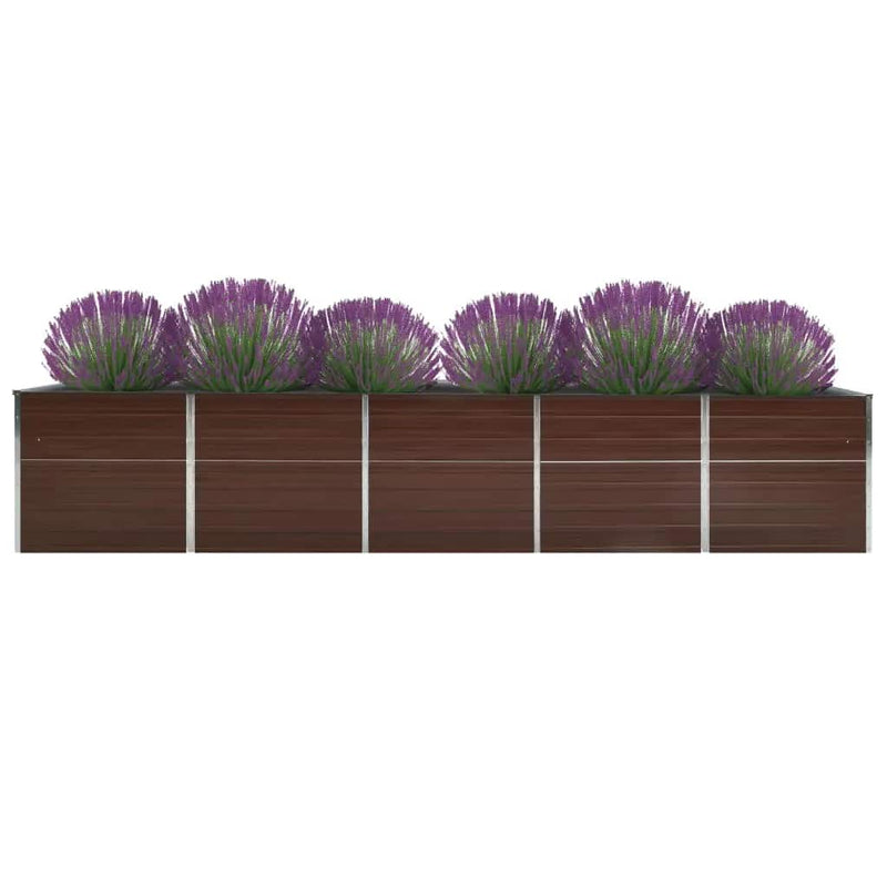 Load image into Gallery viewer, Vidaxl plantenbak verhoogd 400x80x77 cm gegalvaniseerd staal bruin