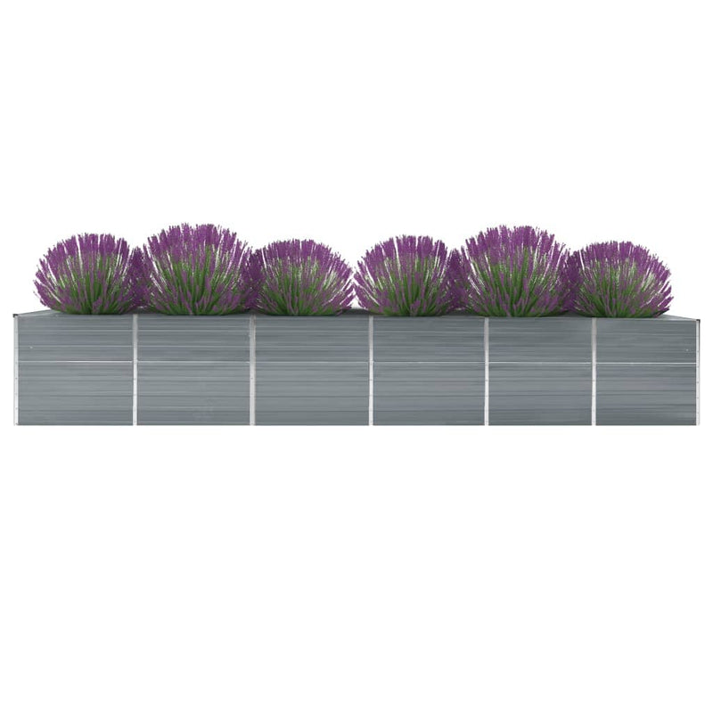 Load image into Gallery viewer, Vidaxl plantenbak verhoogd 480x80x77 cm gegalvaniseerd staal grijs