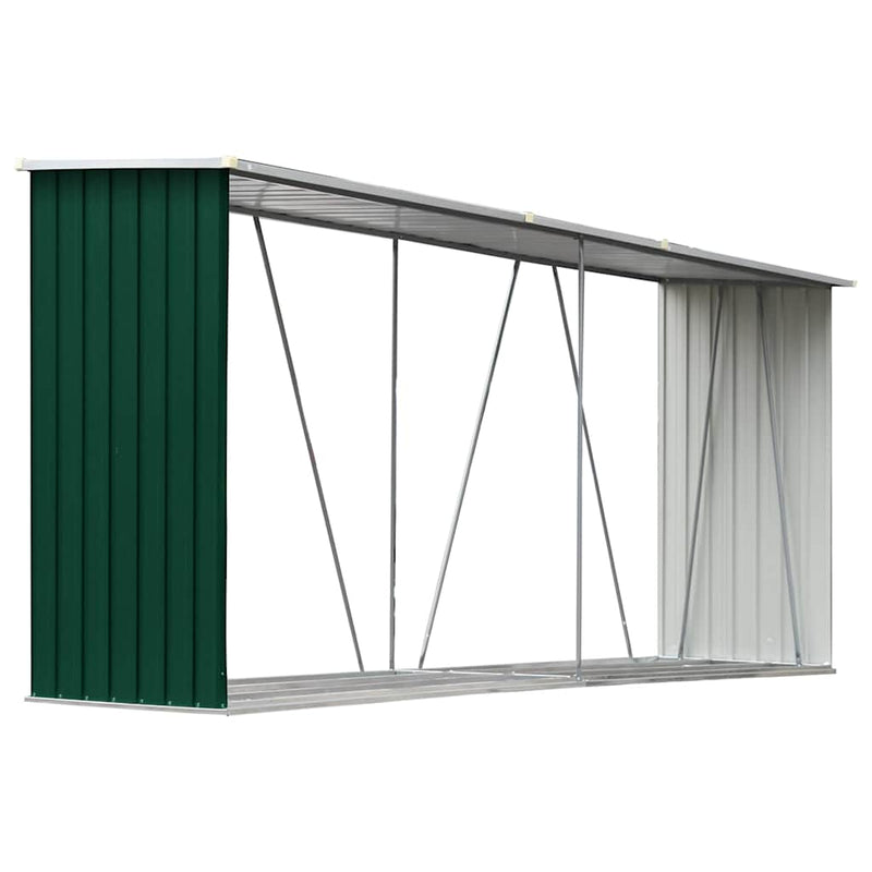 Load image into Gallery viewer, Vidaxl haardhoutschuur 330x84x152 cm gegalvaniseerd staal groen