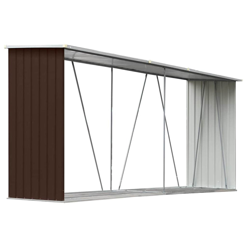 Load image into Gallery viewer, Vidaxl haardhoutschuur 330x84x152 cm gegalvaniseerd staal bruin