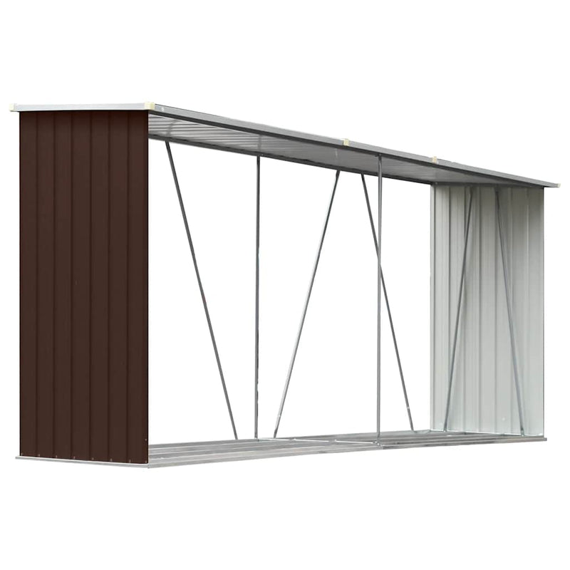 Load image into Gallery viewer, Vidaxl haardhoutschuur 330x84x152 cm gegalvaniseerd staal bruin