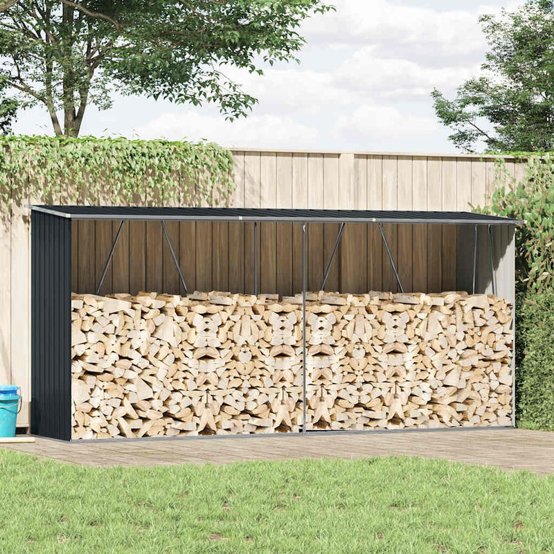 Load image into Gallery viewer, Vidaxl haardhoutschuur 330x84x152 cm gegalvaniseerd staal antraciet