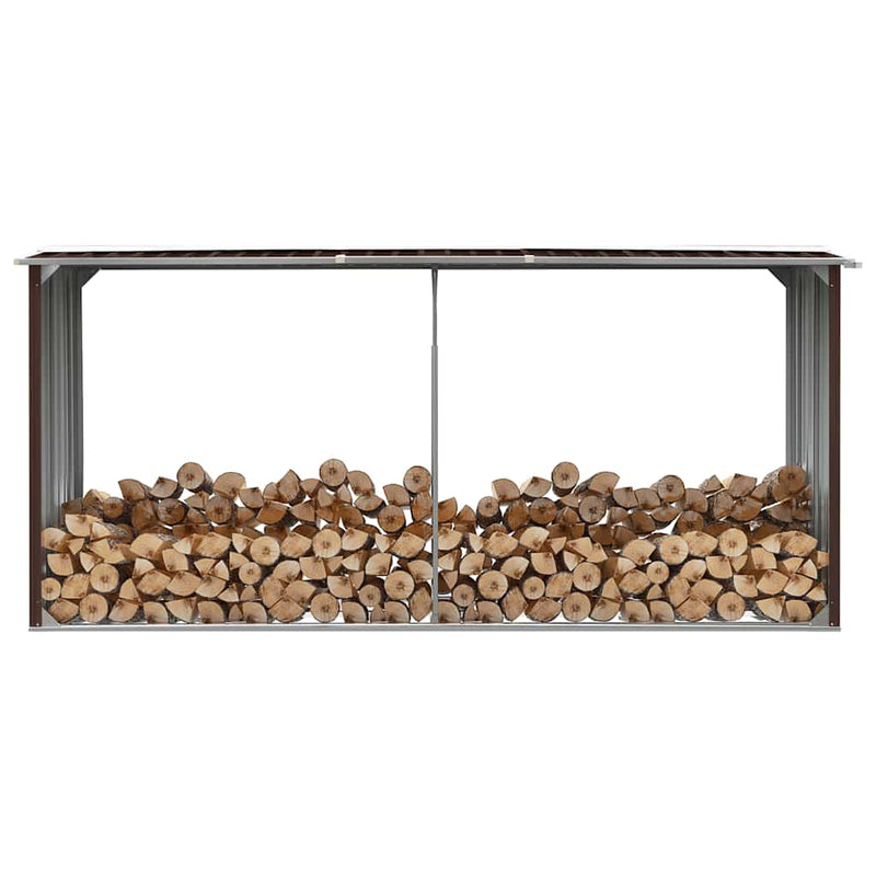 Load image into Gallery viewer, Vidaxl haardhoutschuur 330x92x153 cm gegalvaniseerd staal bruin
