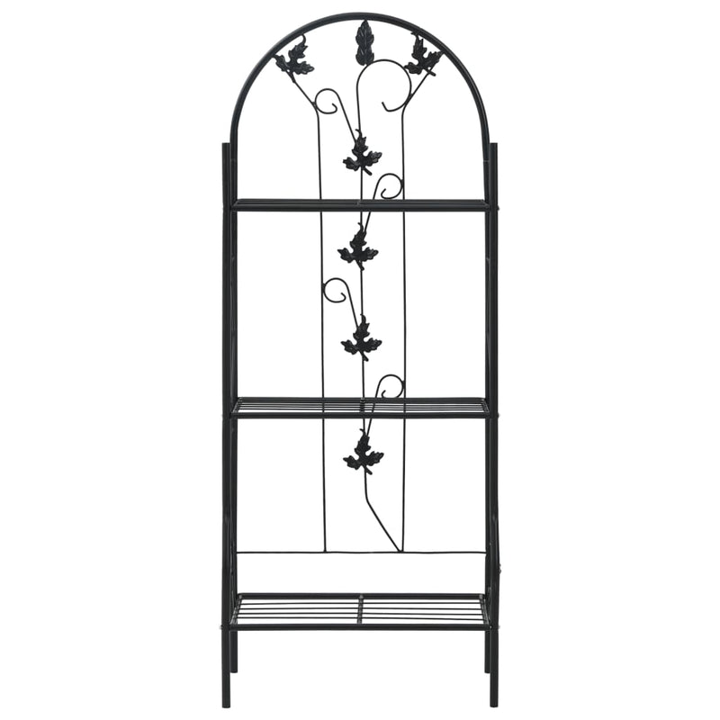 Load image into Gallery viewer, Vidaxl plantenrek 3-laags 52x28x128 cm ijzer zwart