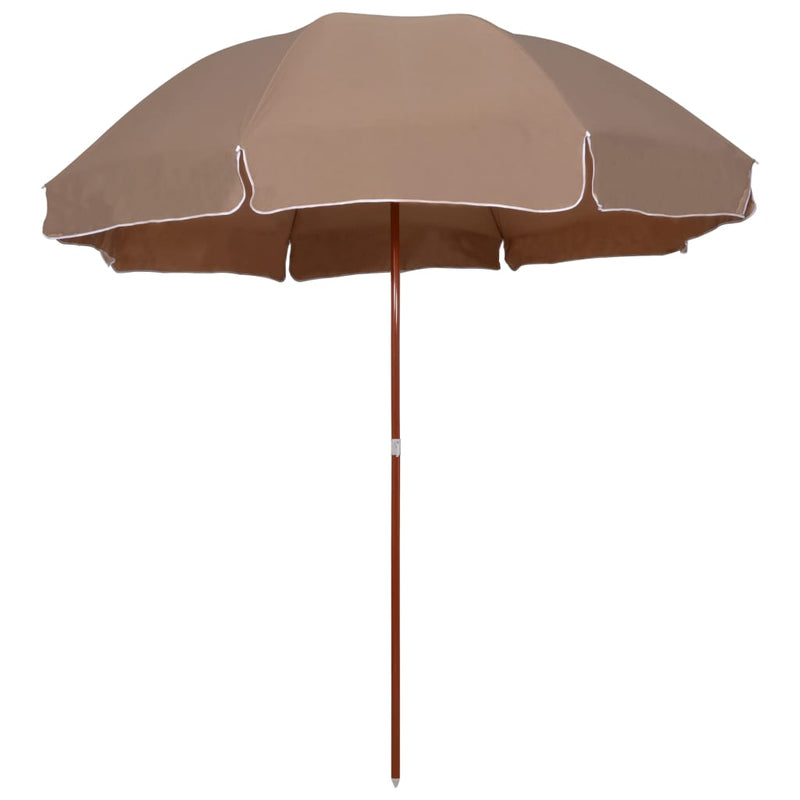 Afbeelding laden in galerijviewer, Vidaxl parasol met stalen paal 300 cm taupe
