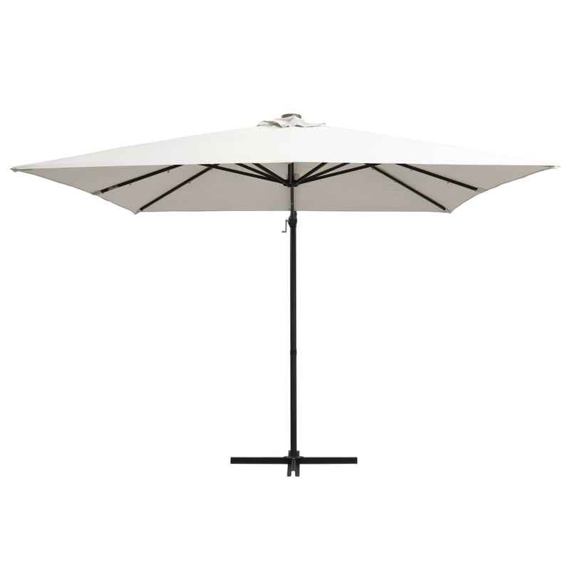 Load image into Gallery viewer, Vidaxl zweefparasol met led en stalen paal 250x250 cm zandkleurig