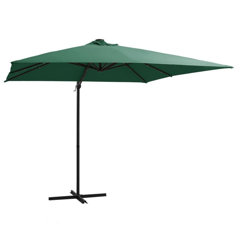 Load image into Gallery viewer, Vidaxl zweefparasol met led en stalen paal 250x250 cm groen