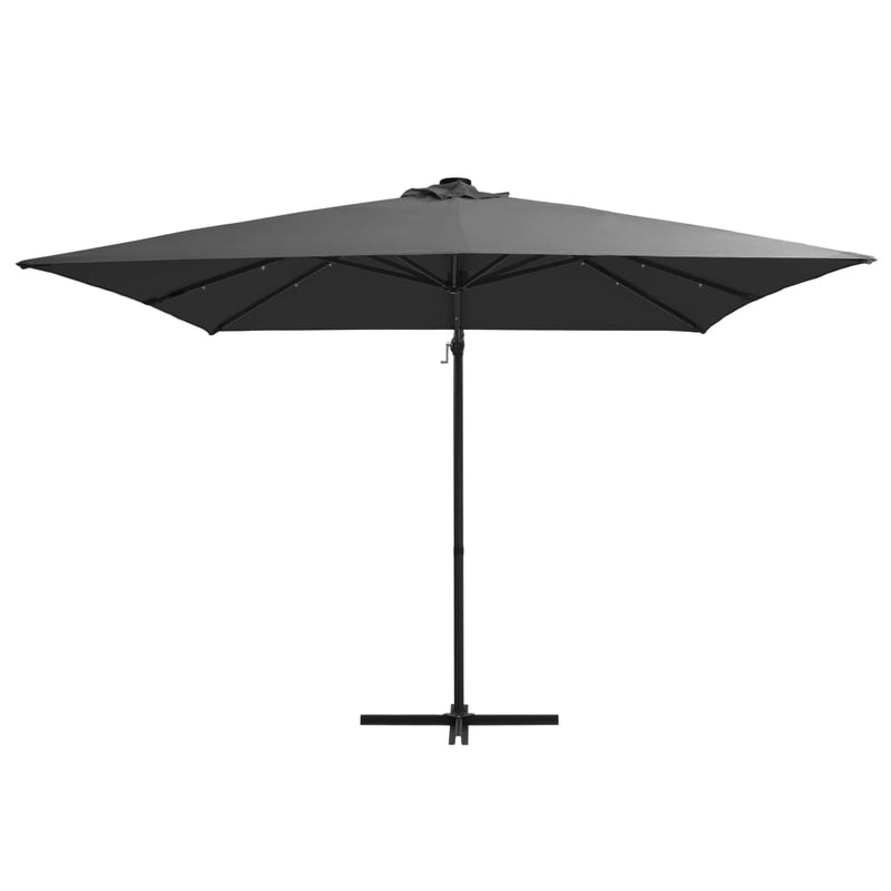 Load image into Gallery viewer, Vidaxl zweefparasol met led en stalen paal 250x250 cm antracietkleurig