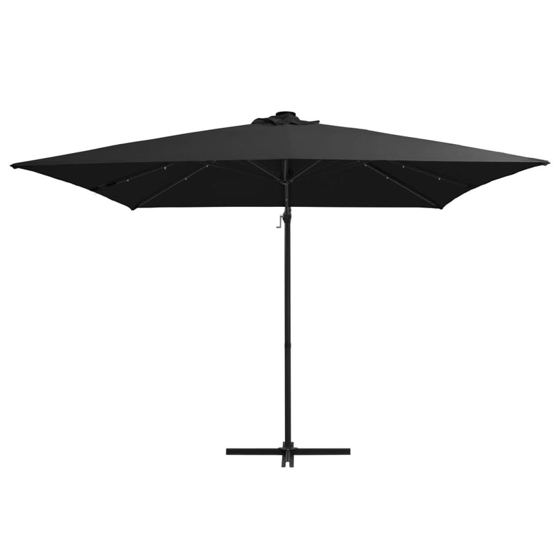 Load image into Gallery viewer, Vidaxl zweefparasol met led en stalen paal 250x250 cm zwart