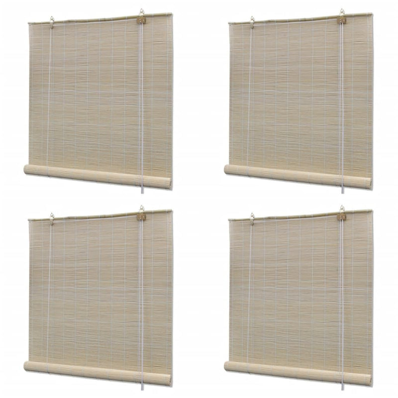 Load image into Gallery viewer, VidaXL Rolgordijnen 4 st 120x160 cm bamboe natuurlijk