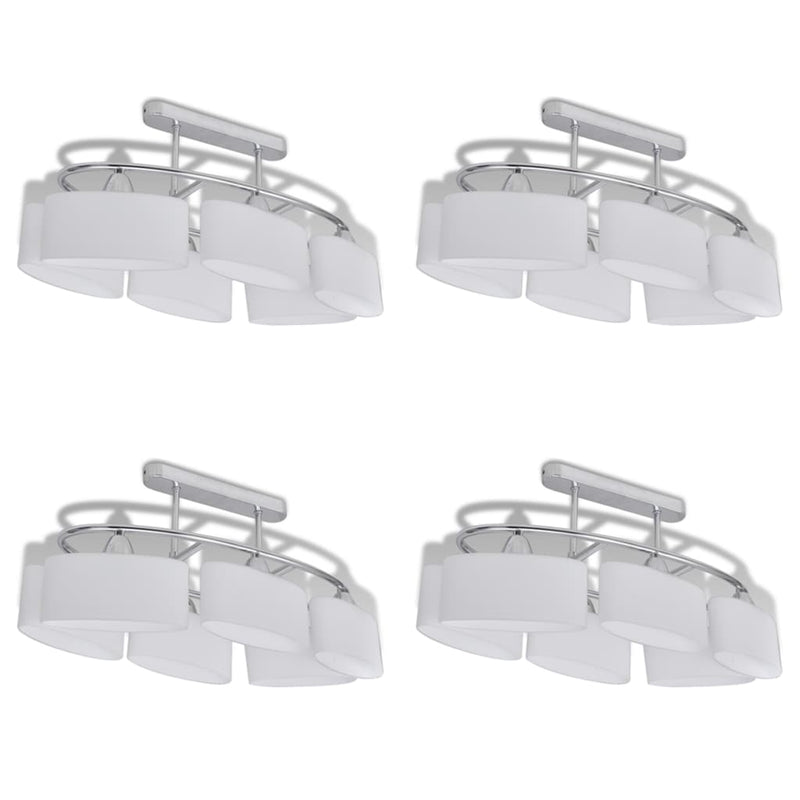 Load image into Gallery viewer, Vidaxl plafondlamp met ellipsvormige glazen kappen 4 st e14