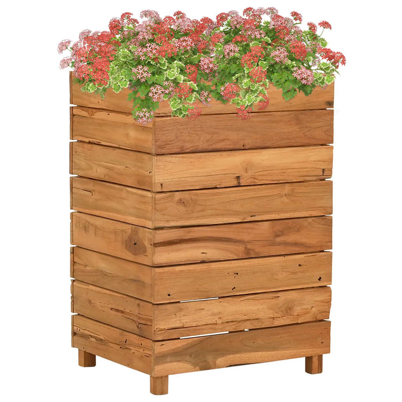 Load image into Gallery viewer, Vidaxl plantenbak verhoogd 50x40x72 cm gerecycled teakhout en staal