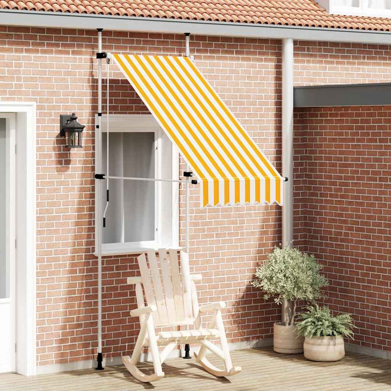 Load image into Gallery viewer, Vidaxl luifel handmatig uittrekbaar 100 cm oranje en witte strepen