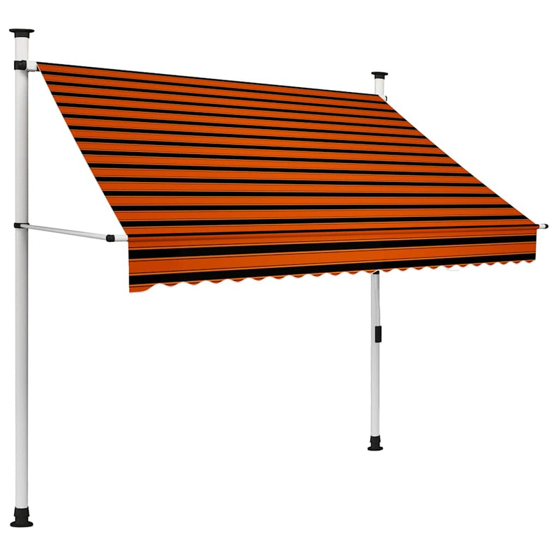 Load image into Gallery viewer, Vidaxl luifel handmatig uittrekbaar 200 cm oranje en bruin