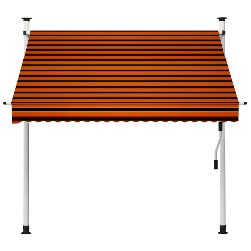Load image into Gallery viewer, Vidaxl luifel handmatig uittrekbaar 200 cm oranje en bruin