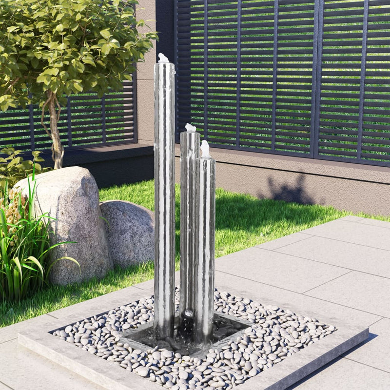Load image into Gallery viewer, VidaXL Tuinfontein 48x34x123 cm roestvrij staal zilverkleurig