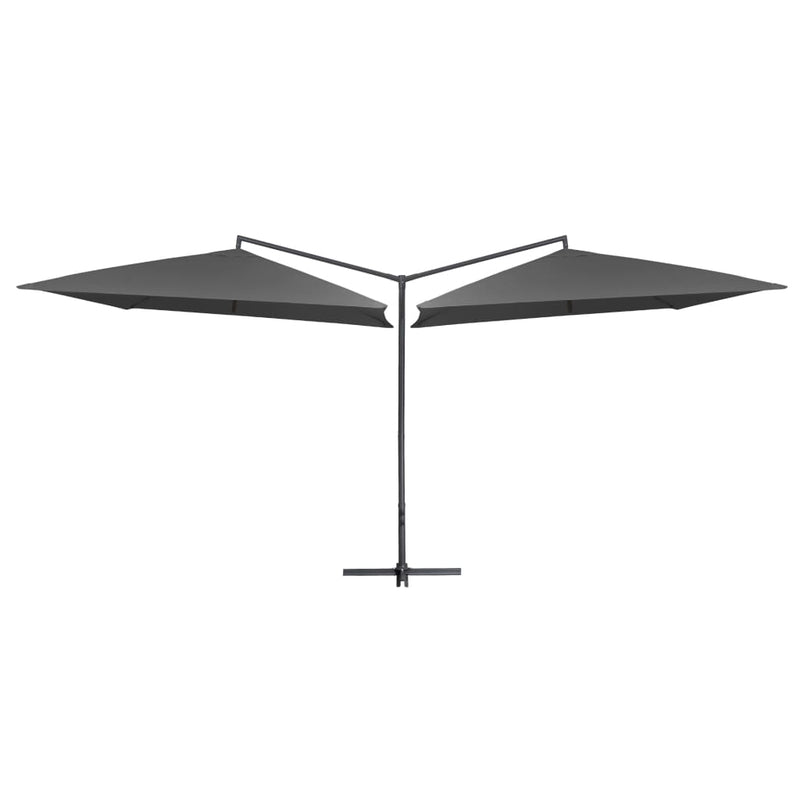 Load image into Gallery viewer, Vidaxl parasol dubbel met stalen paal 250x250 cm antraciet