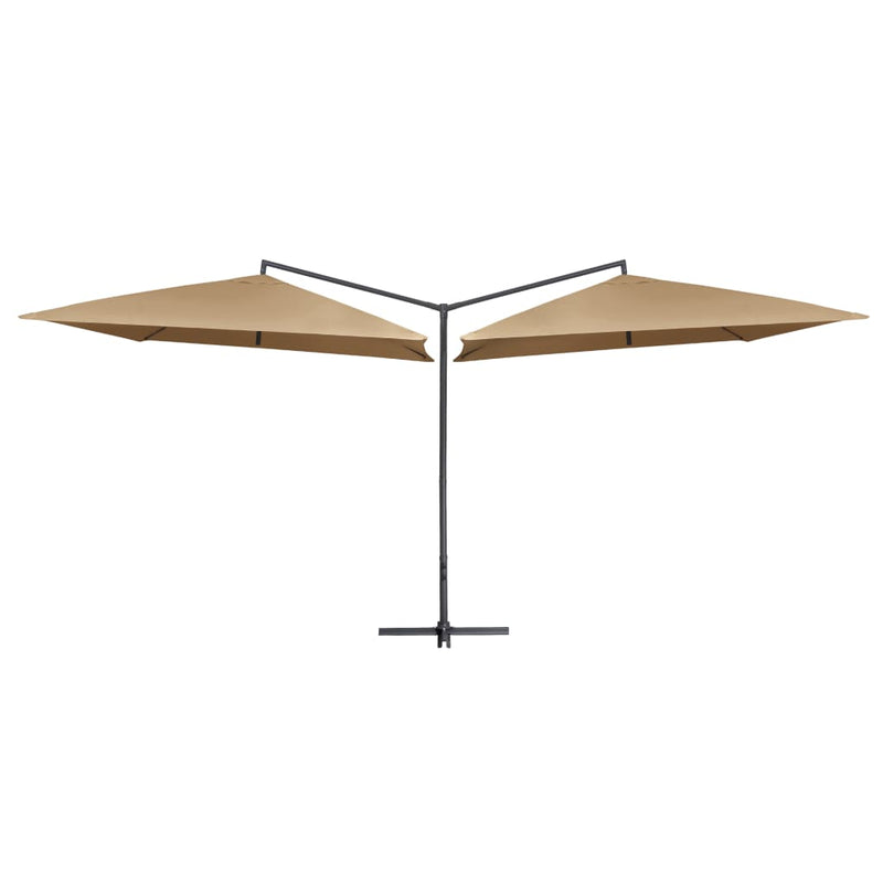 Load image into Gallery viewer, Vidaxl parasol dubbel met stalen paal 250x250 cm taupe