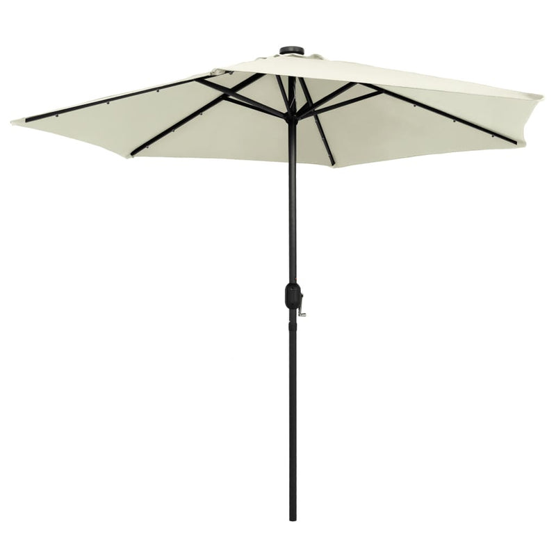 Load image into Gallery viewer, Vidaxl parasol met led-verlichting en aluminium paal 270 cm zandwit