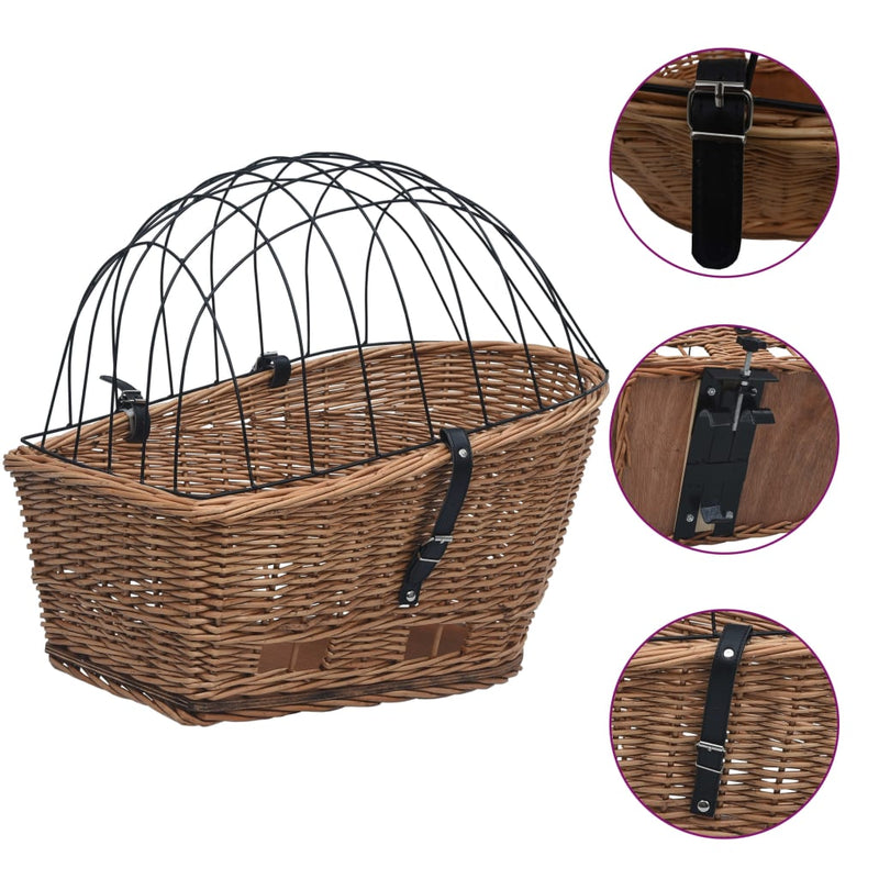 Load image into Gallery viewer, Vidaxl fietsmand voor bagagedrager 55x31x36 cm natuurlijk wilgen