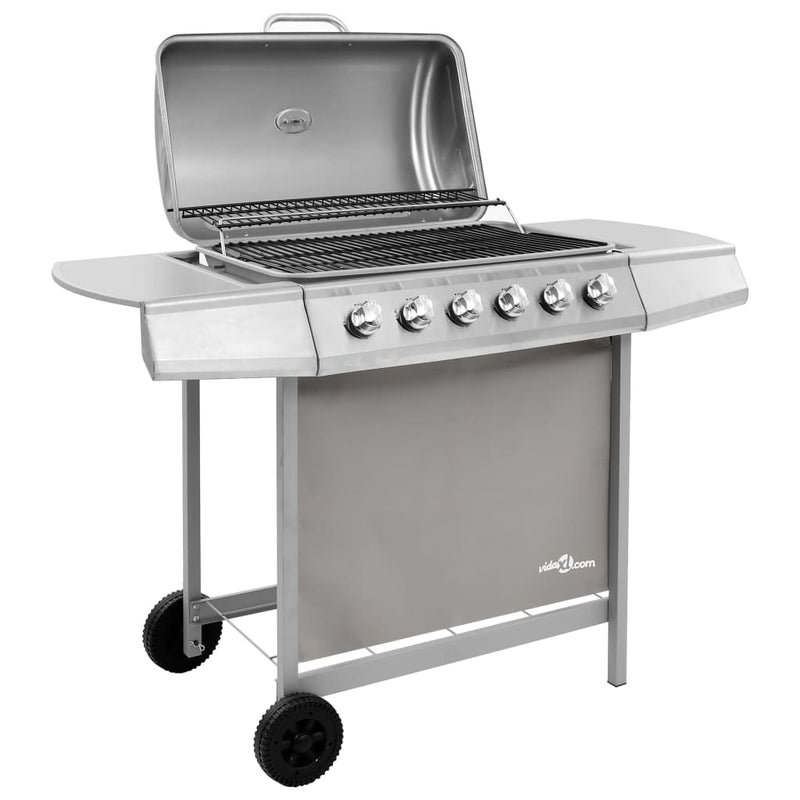 Load image into Gallery viewer, Vidaxl gasbarbecue met 6 branders zilverkleurig
