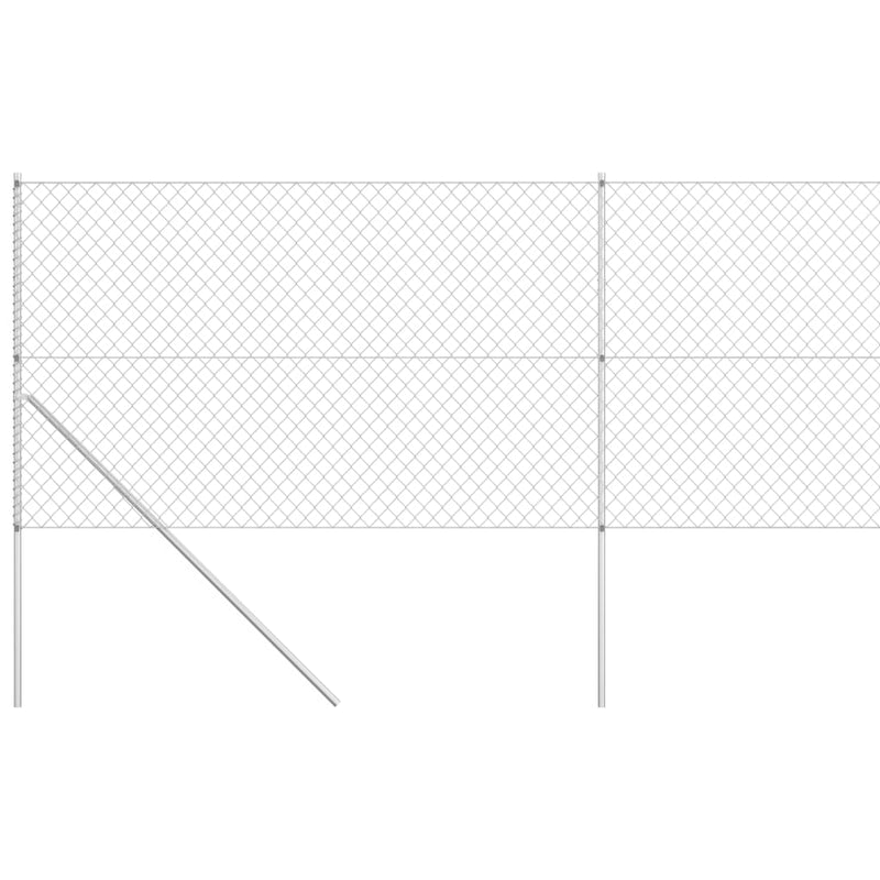 Load image into Gallery viewer, VidaXL Gaashek met palen 15x1,5 m gegalvaniseerd staal zilverkleurig