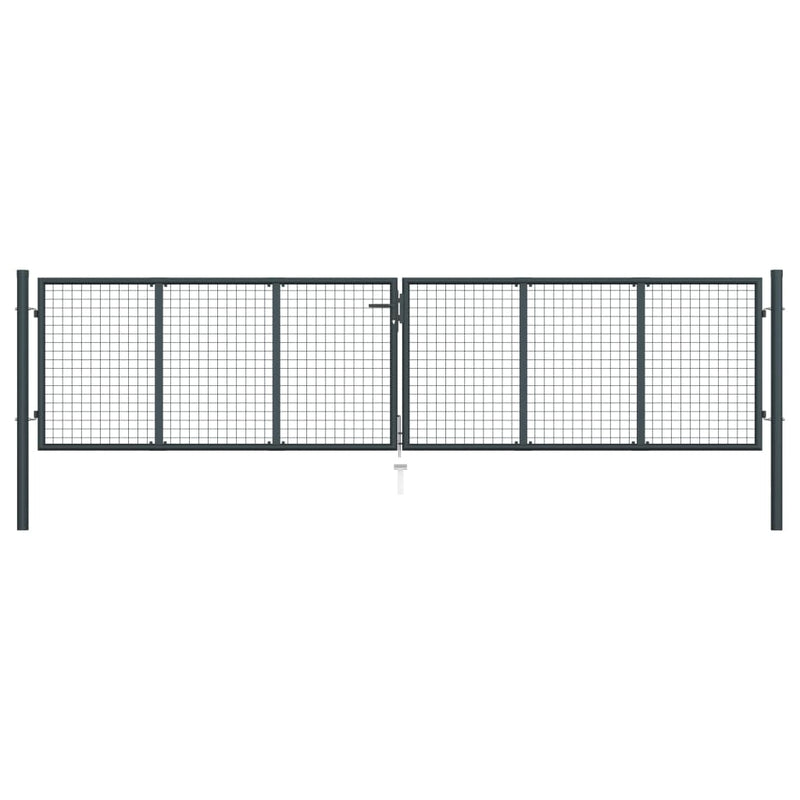 Load image into Gallery viewer, VidaXL Gaaspoort 400x125 cm gegalvaniseerd staal grijs