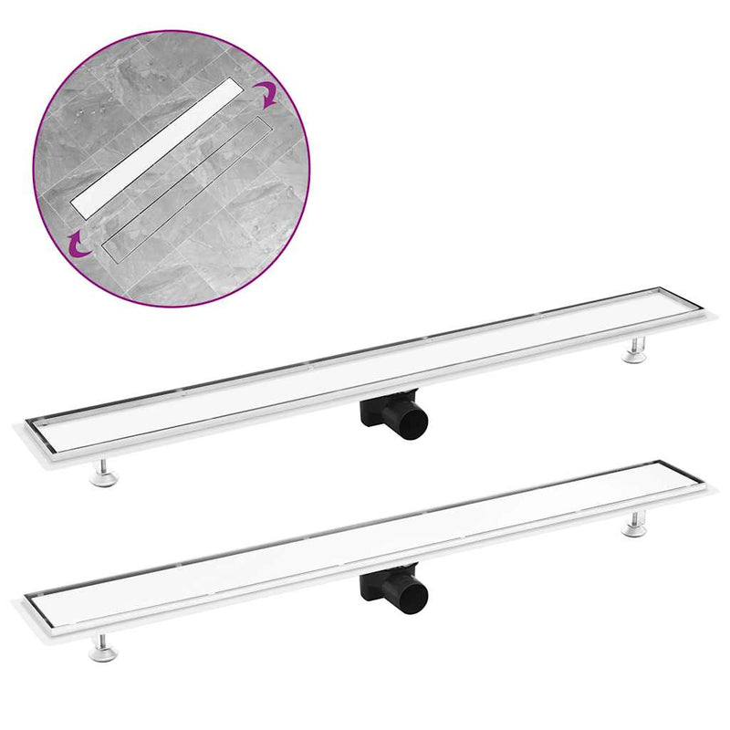 Load image into Gallery viewer, Vidaxl doucheafvoer met 2-in-1 deksel 103x14 cm roestvrij staal