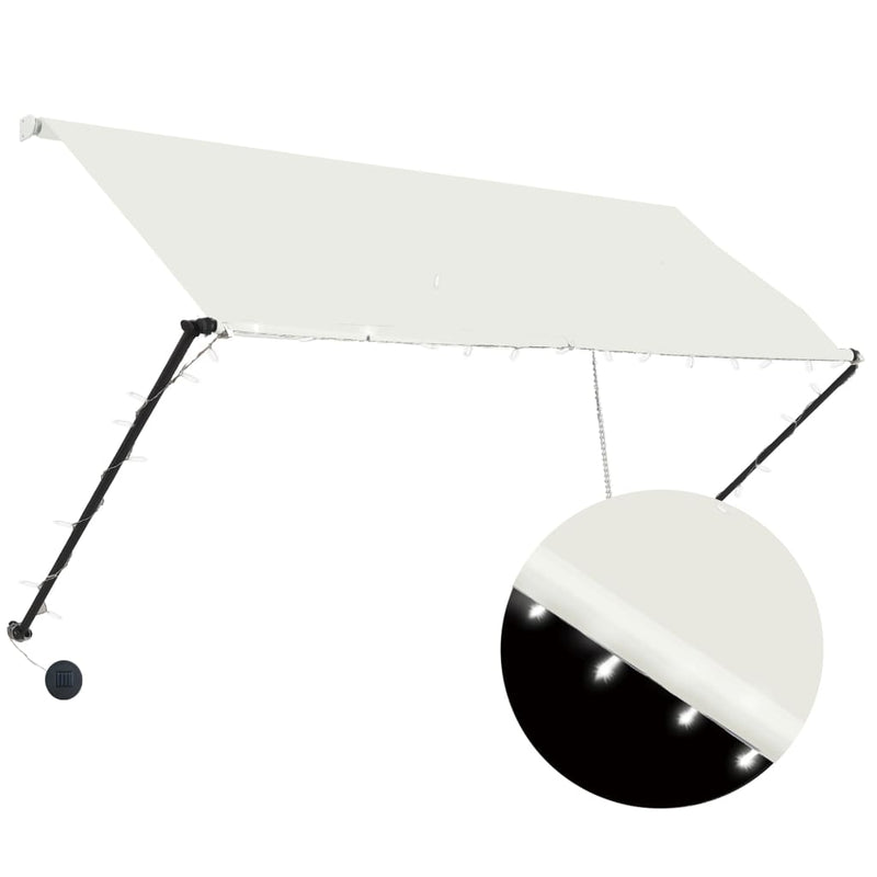 Load image into Gallery viewer, Vidaxl luifel uittrekbaar met led 250x150 cm crème