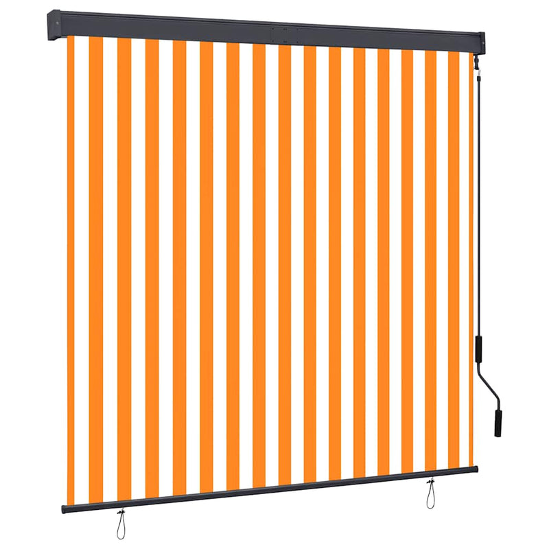 Afbeelding laden in galerijviewer, Vidaxl rolgordijn voor buiten 160x250 cm wit en oranje