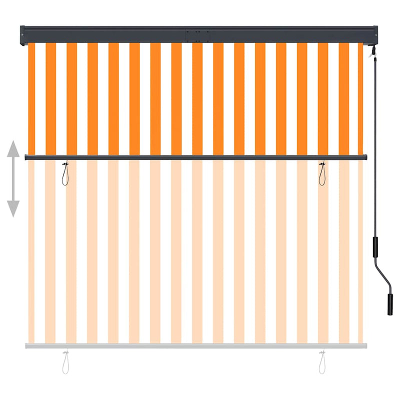 Afbeelding laden in galerijviewer, Vidaxl rolgordijn voor buiten 160x250 cm wit en oranje