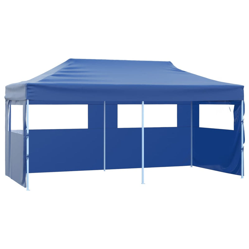 Load image into Gallery viewer, VidaXL Partytent met 4 zijwanden inklapbaar 3x6 m staal blauw