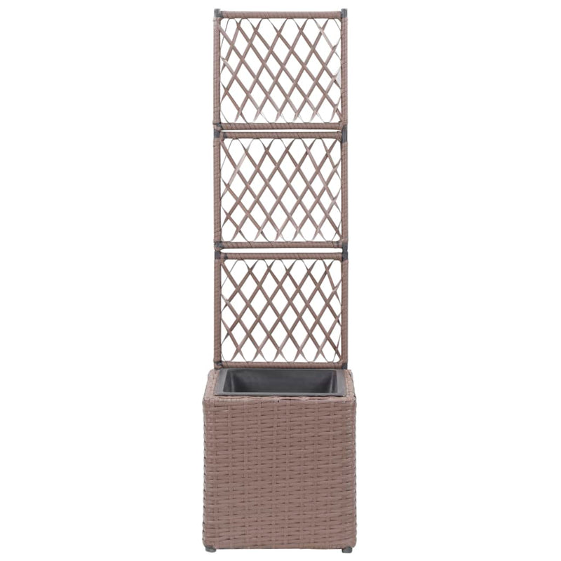 Load image into Gallery viewer, VidaXL Latwerkplantenbak verhoogd met 1 pot 30x30x107 cm rattan bruin