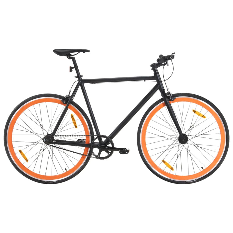 Load image into Gallery viewer, Vidaxl fiets met vaste versnelling 700 c 59 cm zwart en oranje