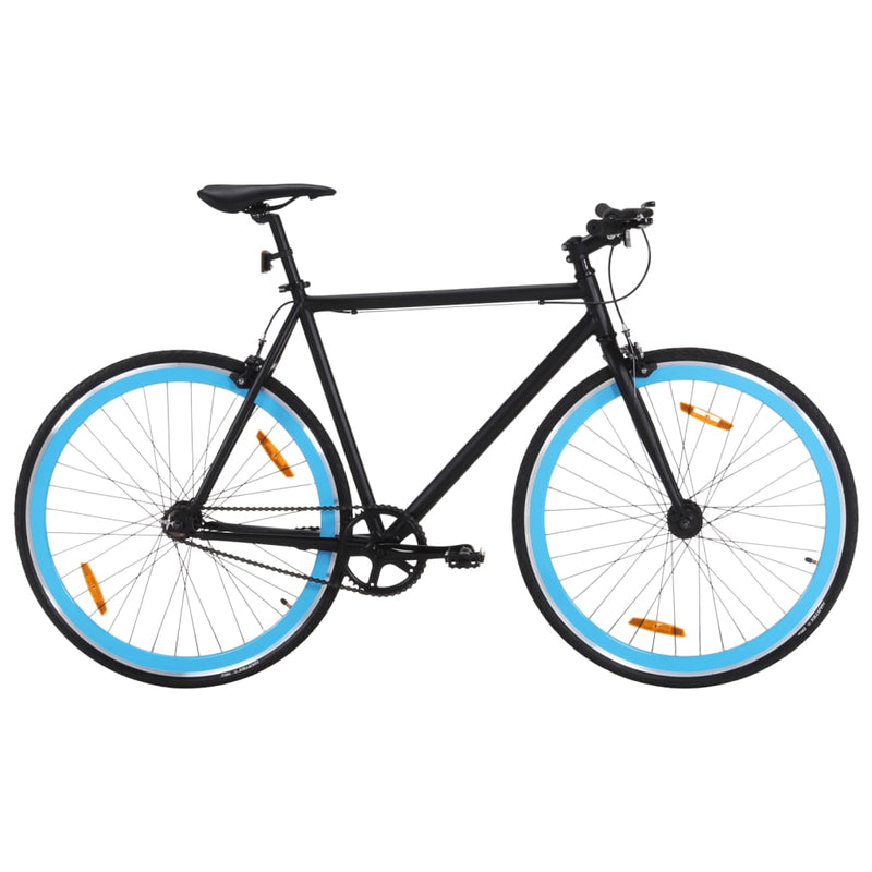 Load image into Gallery viewer, Vidaxl fiets met vaste versnelling 700 c 59 cm zwart en blauw