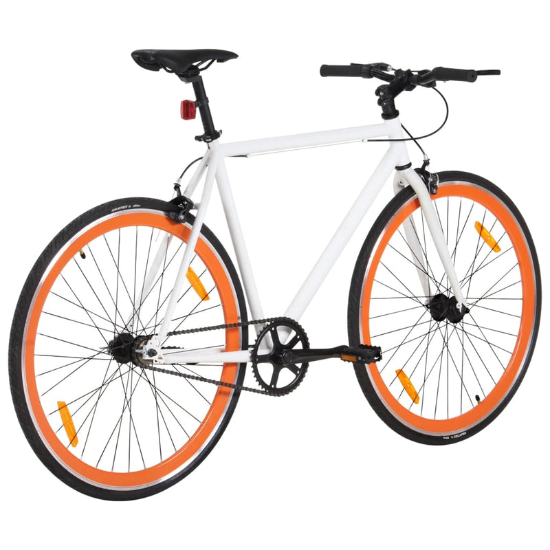 Load image into Gallery viewer, Vidaxl fiets met vaste versnelling 700 c 51 cm wit en oranje