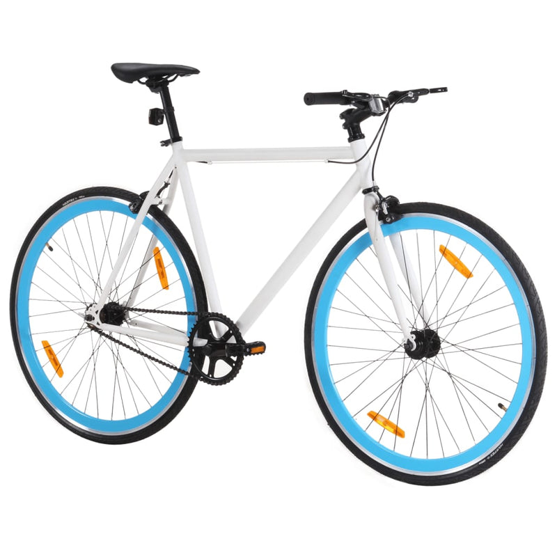 Load image into Gallery viewer, Vidaxl fiets met vaste versnelling 700 c 51 cm wit en blauw