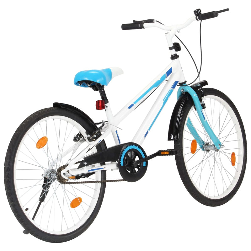 Load image into Gallery viewer, VidaXL Kinderfiets 24 inch blauw en wit