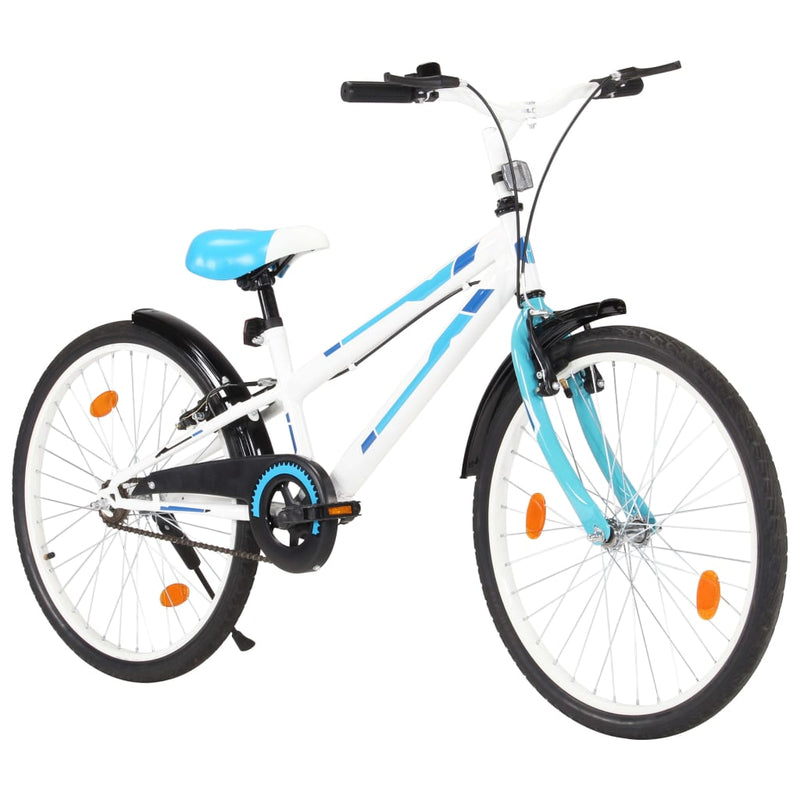 Load image into Gallery viewer, VidaXL Kinderfiets 24 inch blauw en wit