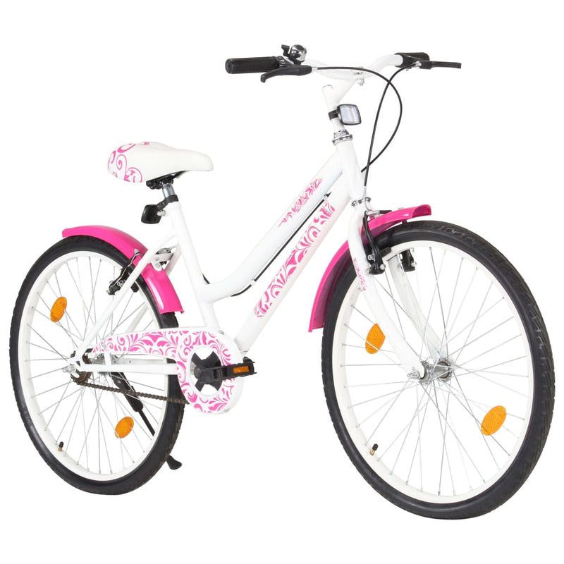 Load image into Gallery viewer, VidaXL Kinderfiets 24 inch roze en wit
