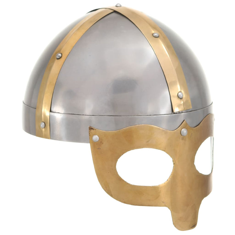 Load image into Gallery viewer, Vidaxl vikinghelm replica larp staal zilverkleurig